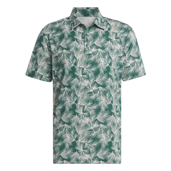 adidas Mens Ultimate365 Pine Mesh Print Polo